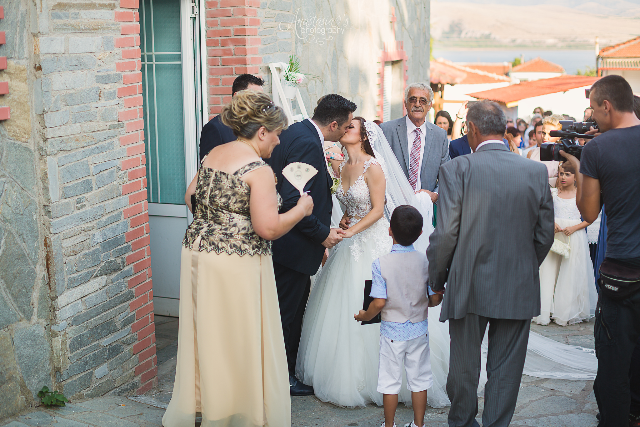 Greek wedding in streets of northern Greece near Sklithro, Greece. 