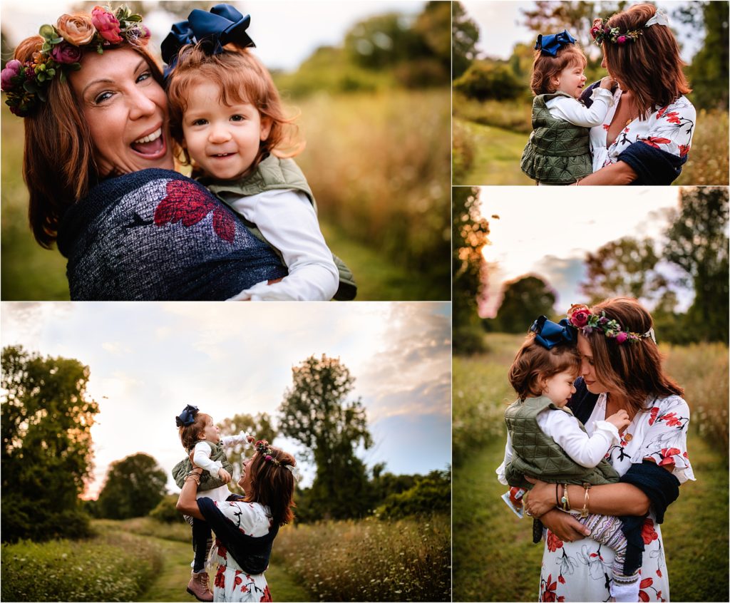 Beautiful Rochester NY family and child photography outdoor summer sunset family photo session